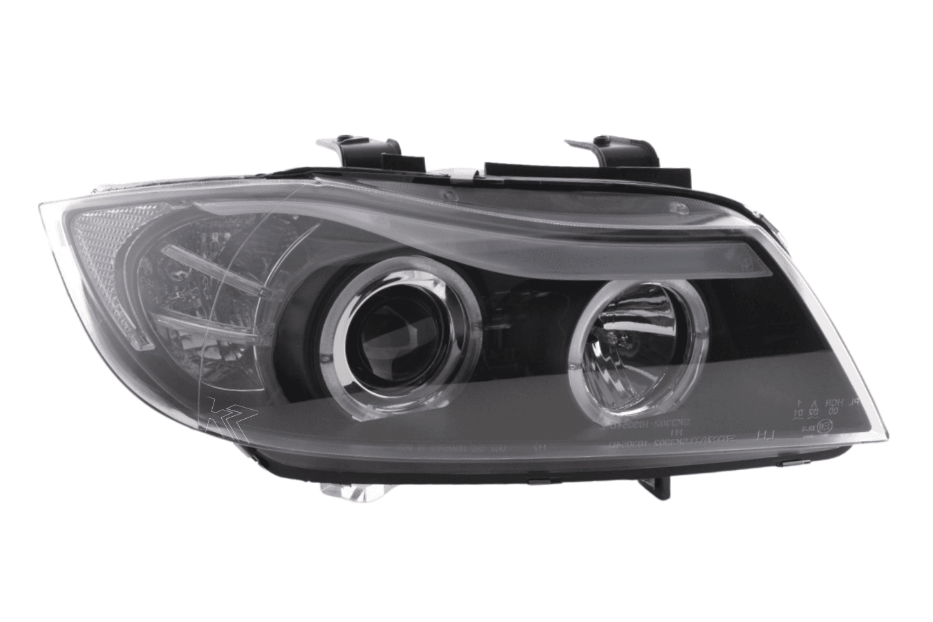 BMW 3-series E90 E91 Black Angel Eyes LED Headlight Set (2005-2012)