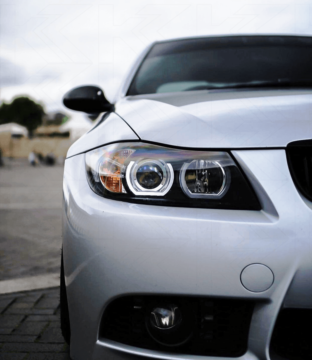 BMW 3-series E90 E91 Black U LED Headlights (2005-2012)