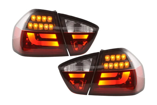 BMW 3-Series E90 Sedan Red/Black LED Taillights (2005-2008)