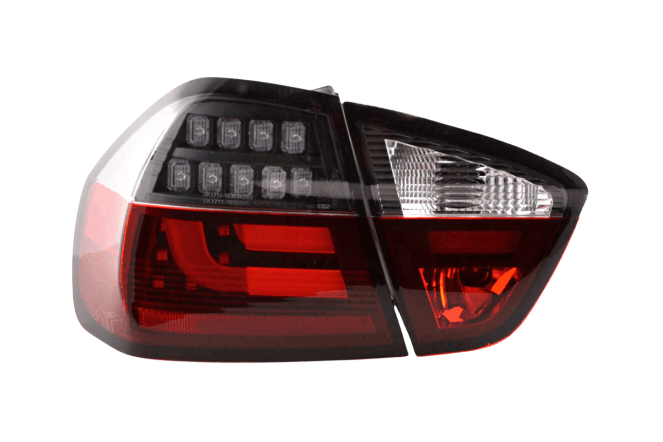 BMW 3-Series E90 Sedan Red/Black LED Taillights (2005-2008)