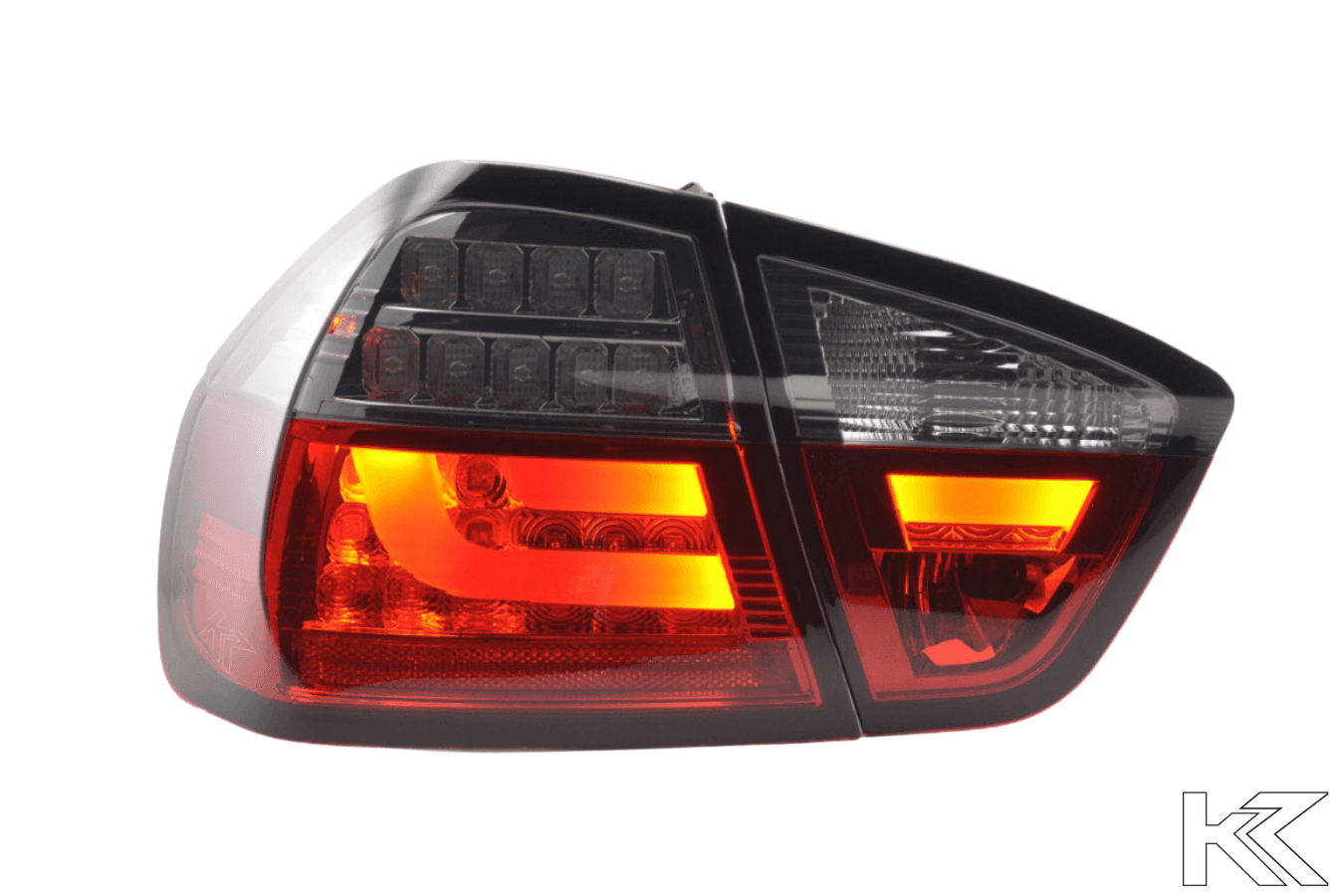 BMW 3-Series E90 Sedan Red/Smoked LED Bar Taillights (2005-2008)