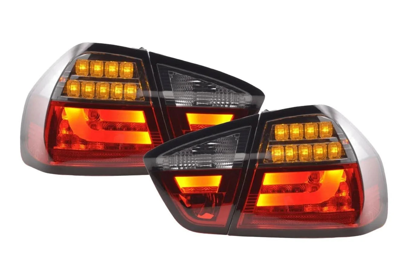 BMW 3-Series E90 Sedan Red/Smoked LED Bar Taillights (2005-2008)