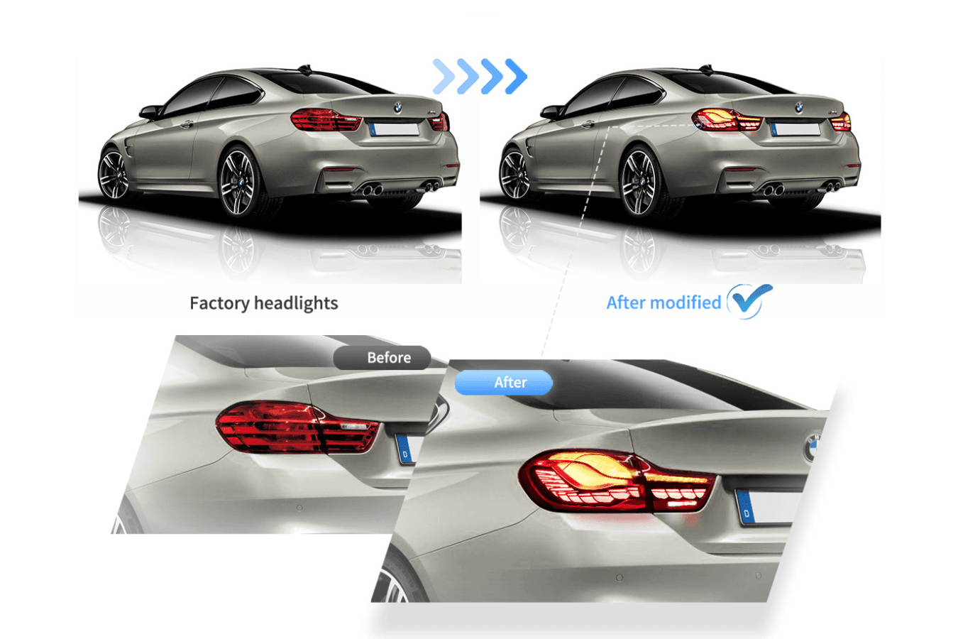 BMW 4-Series M4 F82 F83 F32 F36/F33 OLED Dynamic -GTS Style- Tail Lights (2014-2020)