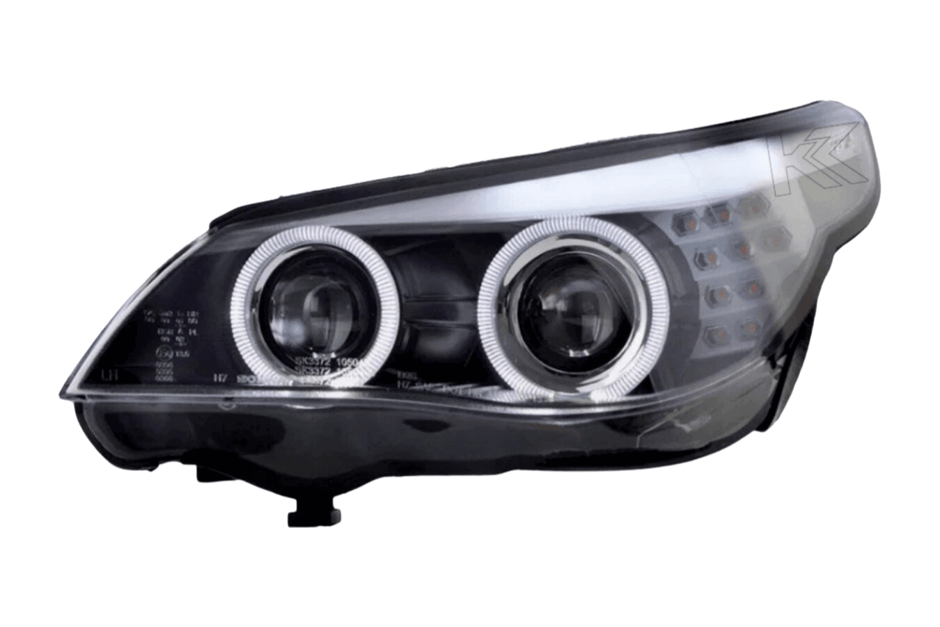 BMW 5-series E60 E61 Black Angel Eyes Headlight Set (2003-2007)