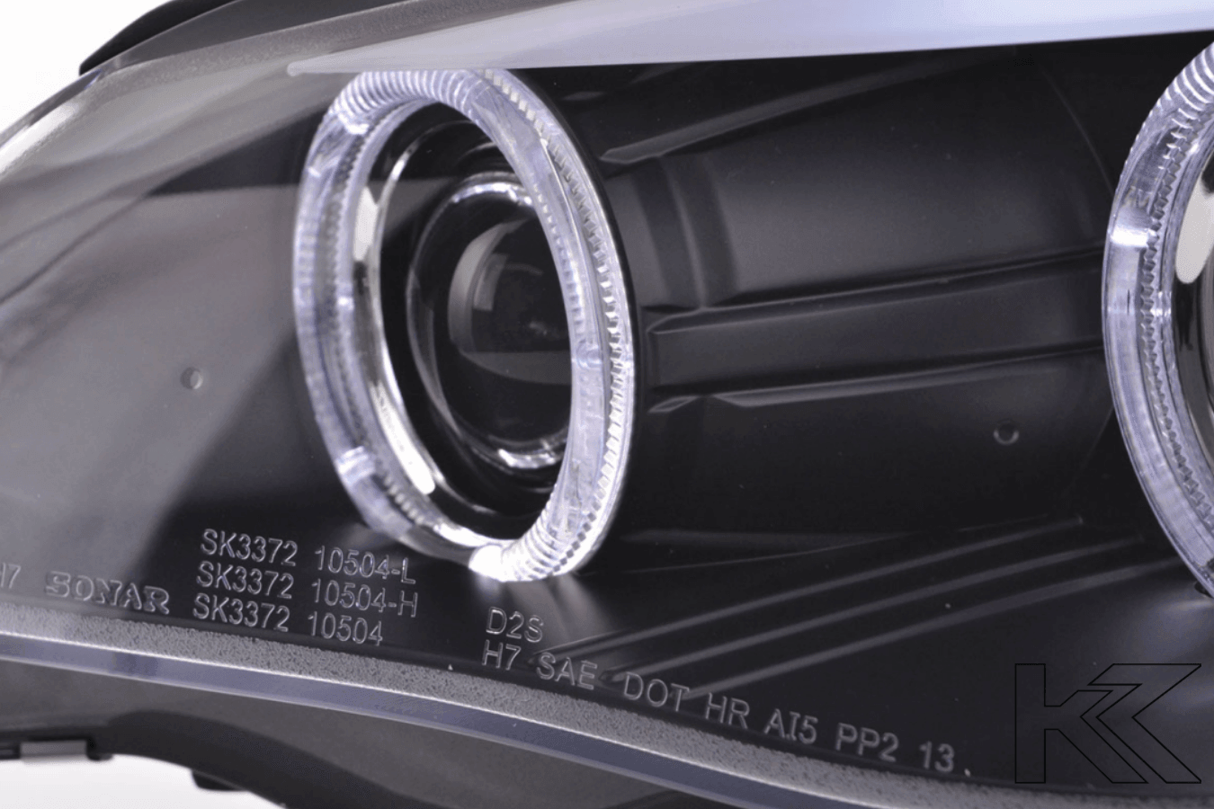 BMW 5-series E60 E61 Black Angel Eyes Headlight Set (2003-2007)