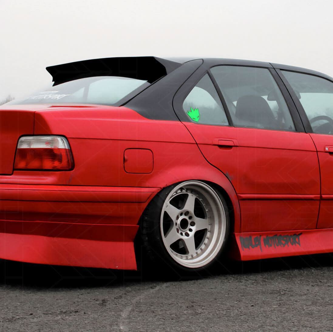 BMW E36 Sedan Series 3 Black HM Style Roof Spoiler (1990 - 2000)