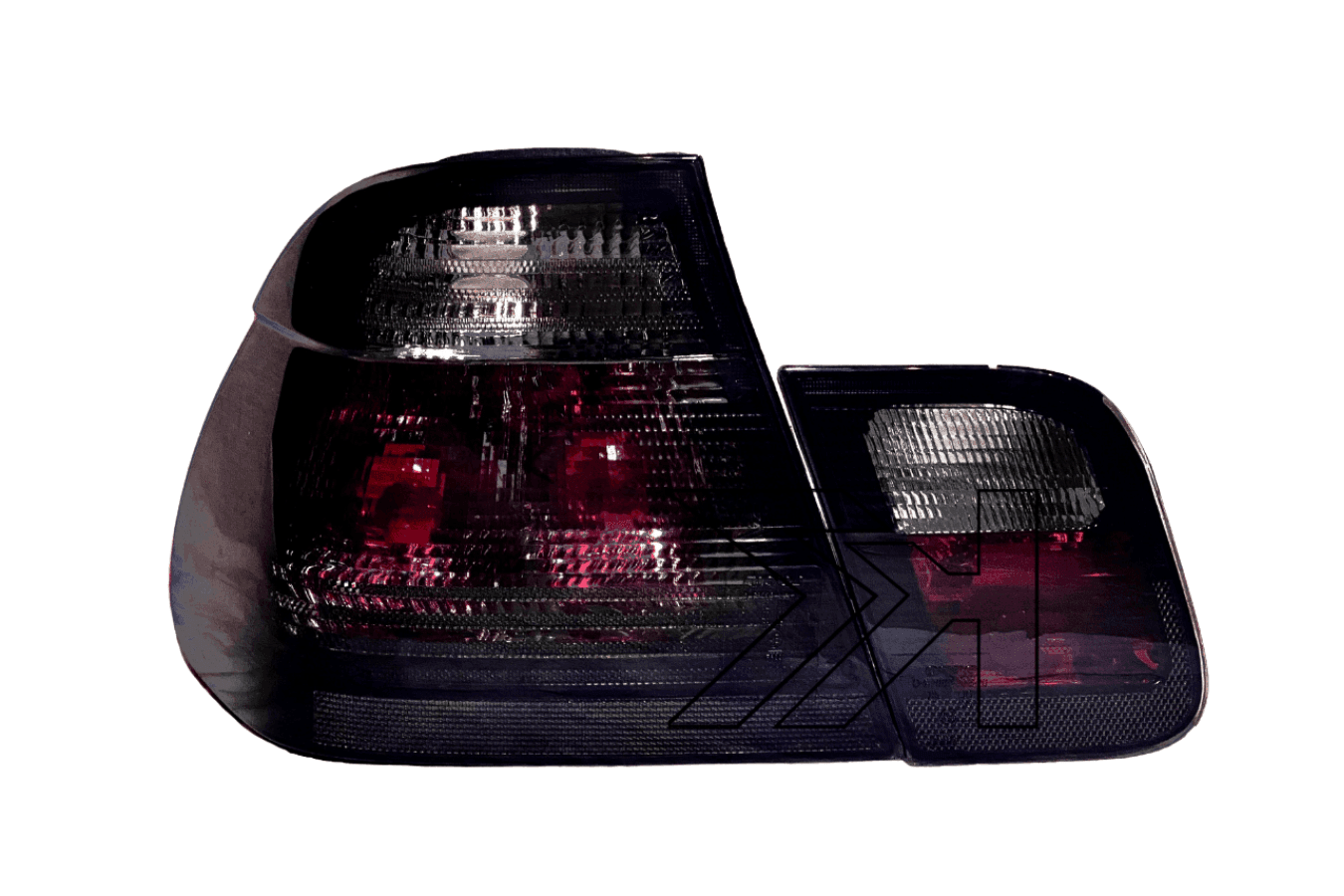 BMW Series 3 E46 Sedan Black Lens Tail Lights (1998-2001)