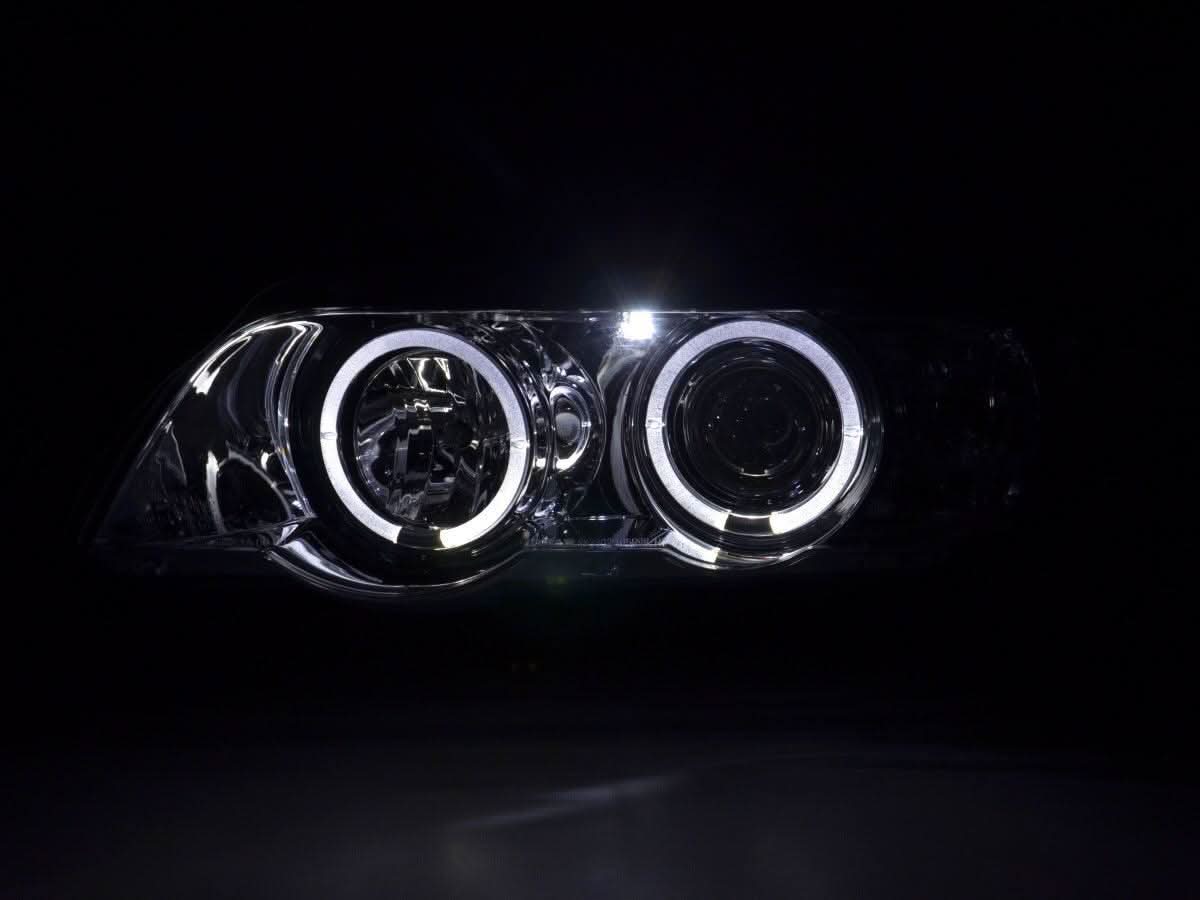 BMW X5 E53 Chrome Angel Eyes LED Headlight Set (1998-2002)