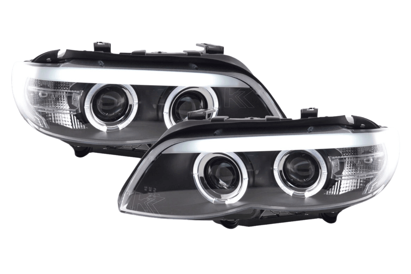 BMW X5 E53 Xenon Black Angel Eye LED Headlights (2003-2006)