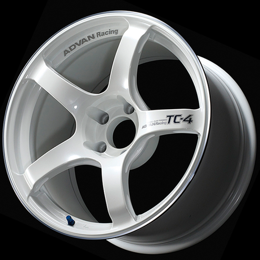 Advan TC4 18x7.5 / +48 Offset / 5x114.3 / 73mm Bore / Racing White Metallic and Ring YAD8F48EWMR