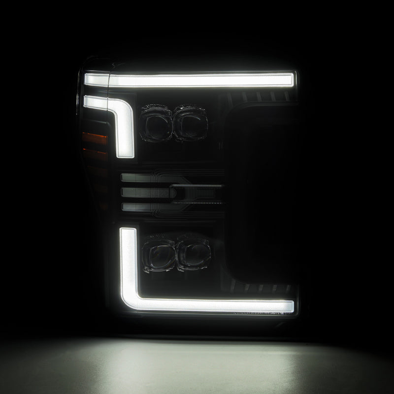 AlphaRex 17-19 Ford F-250/350/450 SD NOVA-Series LED Proj Headlights Bk w/Actv Light SeqSig & SBDRL 880325 *Discontinued