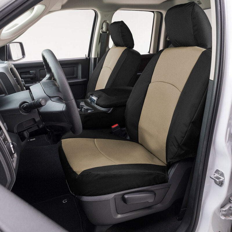 Covercraft 23-25 Ford F250-F550 Endura PrecisionFit Custom Front Row Seat Covers - Tan/Black GTF4434ABENTB