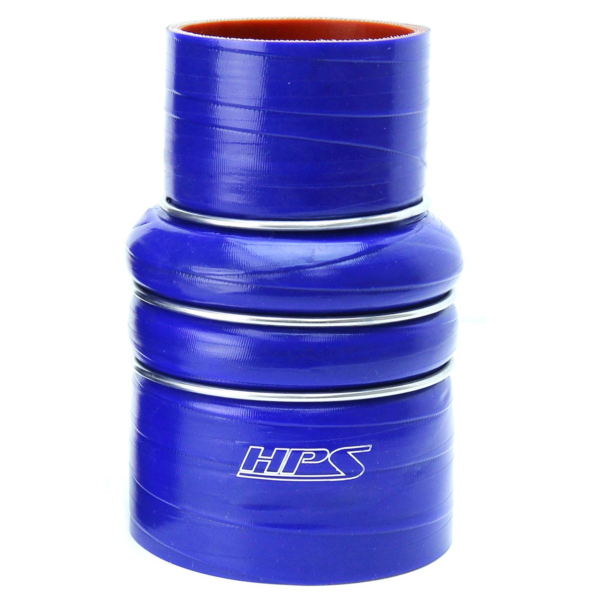 HPS Performance Products HPS 2-1/2" - 3" ID, 6" Length, Silicone Charge Air Cooler CAC Hose Double Hump Reducer Coupler Bellow Cold Side, High Temp 4-ply Reinforced, 63mm - 76mm ID