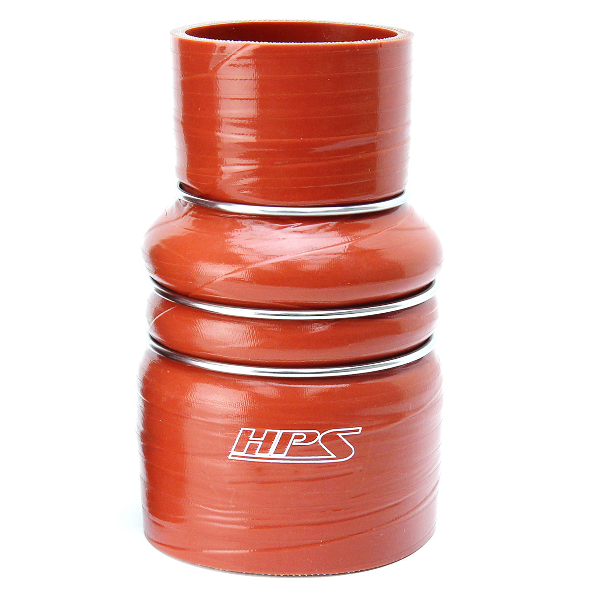 HPS Performance Products HPS 2-1/2" - 3-1/2" ID, 6" Length, Silicone Charge Air Cooler CAC Hose Double Hump Reducer Coupler Bellow Hot Side, Ultra High Temp 4-ply Aramid Reinforced, 63mm - 89mm ID