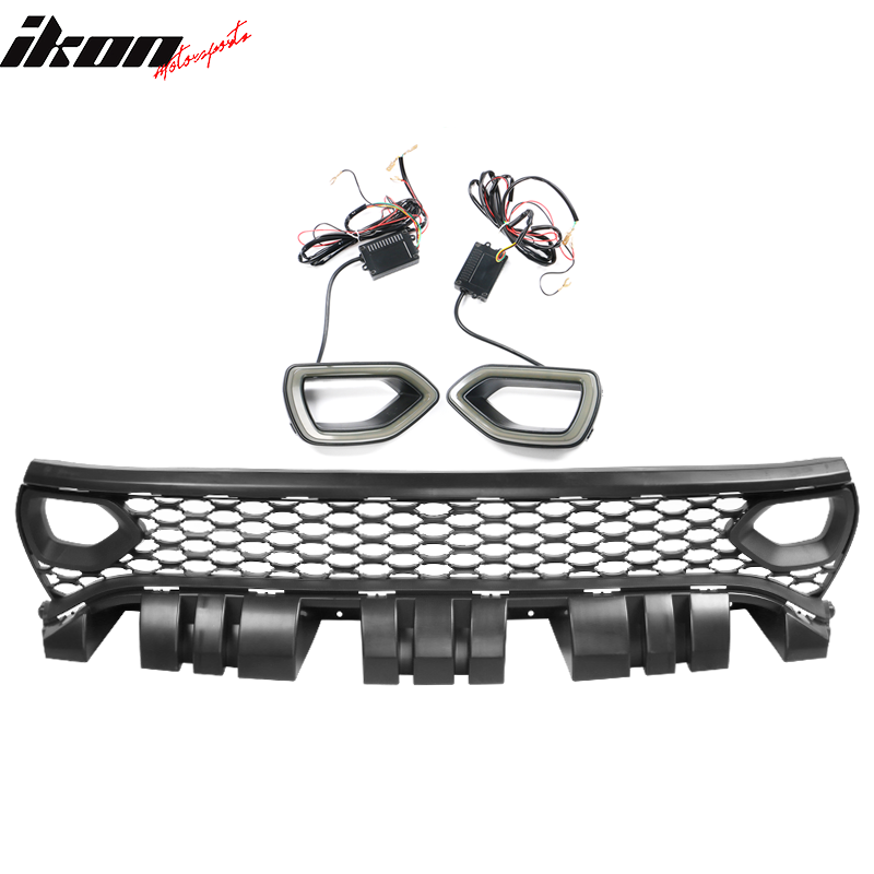 2015-2023 Dodge Charger Black Front Bumper Foglights Grille Lights PP