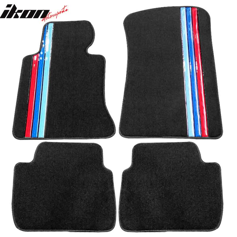Car Floor Mat for 1998-06 BMW 3 Series E46 3 Colors Strips Nylon 4PCS