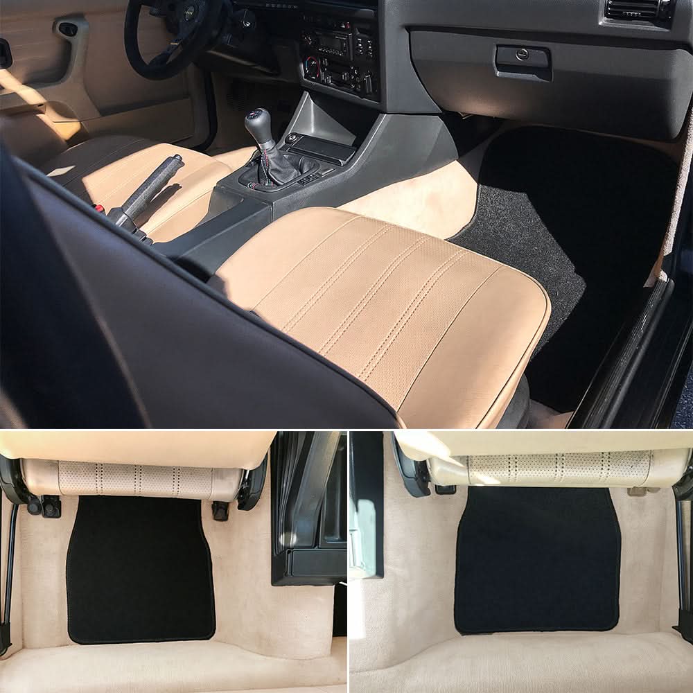 Car Floor Mat for 1984-1991 BMW 3 Series Coupe Black  Nylon 4PC