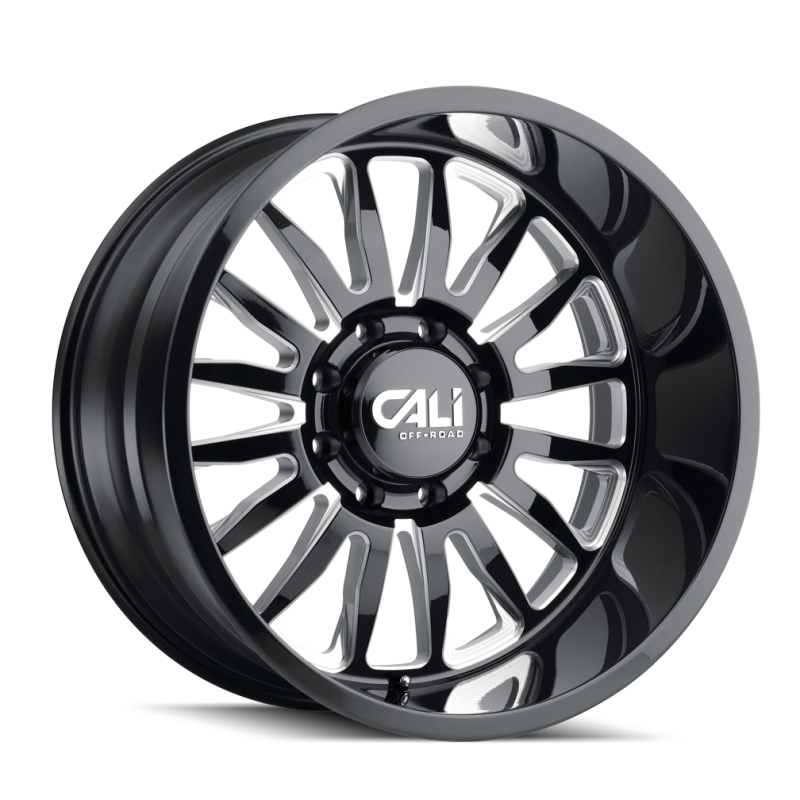 Cali Off-Road 9110 Summit 20x9 / 8x165.1 BP / 0mm Offset / 125.2mm Hub Gloss Black Milled Wheel 9110-2981BM