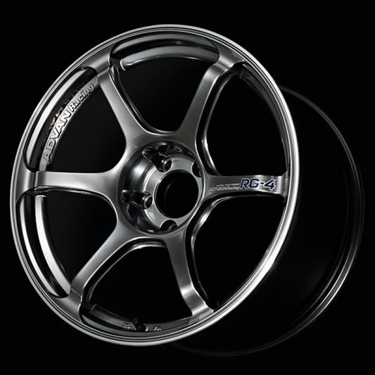 Advan RG-4 17x7.5 / +38 Offset / 4x100 / 63mm Bore / Racing Hyper Black and Ring YA47F38AHBR