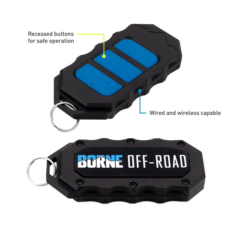 Borne Off-Road 10K Winch - Blue Synthetic Rope BNWN-10-SBL