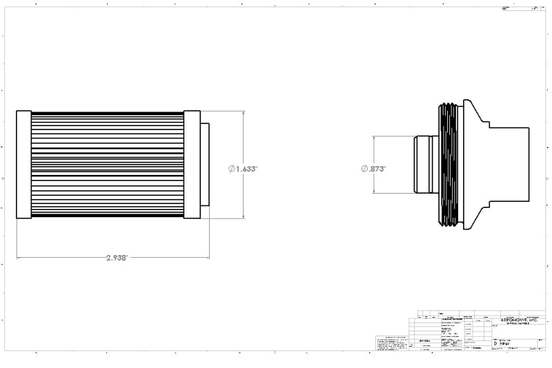 Aeromotive Stainless 100 Micron Filter Male AN-06