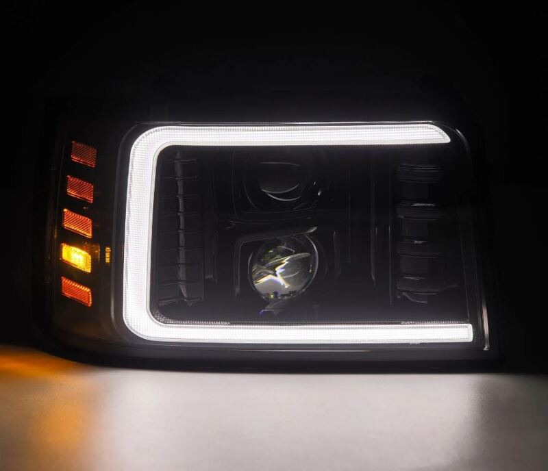AlphaRex 92-96 Ford F-Series/Bronco PRO-Series Proj Headlights Alpha-Blk w/Seq. Sig & DRL 880265 *Discontinued