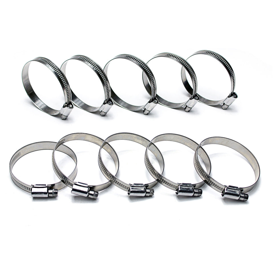 HPS Stainless Steel Embossed Hose Clamps Sae 6 10pc Pack 1/2" - 13/16"