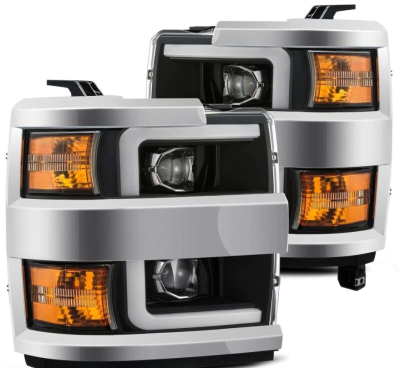 AlphaRex 15-19 Chevy Silverado 2500/3500 LUXX-Series Proj. Headlights Blk w/Actv SeqSig & SBDRL 880098 *Discontinued