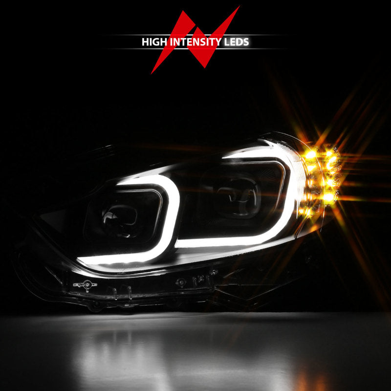 Anzo 2014-2015 Mazda 6 Projector Headlights w/ Plank Style Design Black