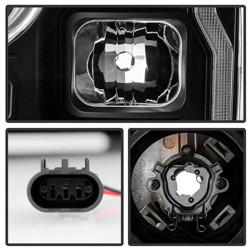 SPYDER Signature 20-22 Ford F250/F350 (Halogen) Proj. Headlights - Black (PRO-YD-FS20HALSI-SEQ-BK) 5088628