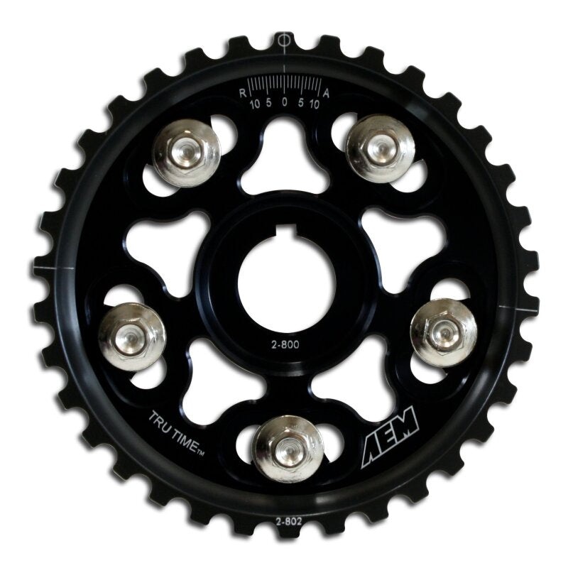 AEM Electronics Tru-Time Cam Gear Black 5-Bolt Honda B Series