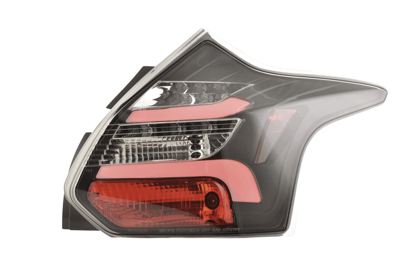 Ford Focus 3 (C346) Hatchback Black Clear LED Taillights Set (2011 - 2014)