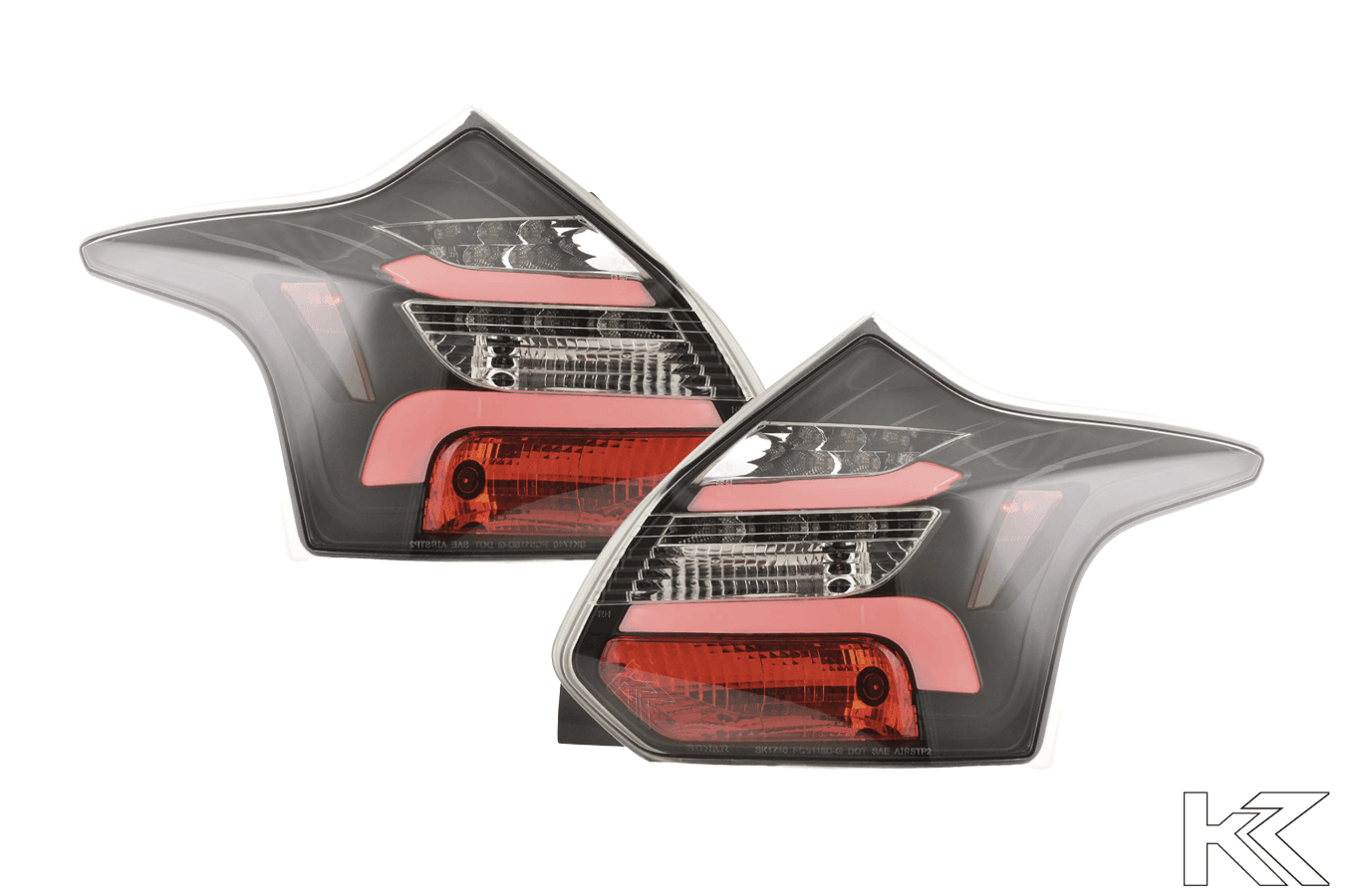 Ford Focus 3 (C346) Hatchback Black Clear LED Taillights Set (2011 - 2014)