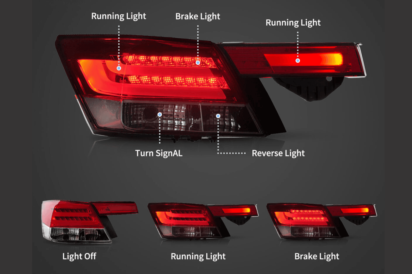 Honda Accord 8th Gen LED Tail Lights (2008-2012)