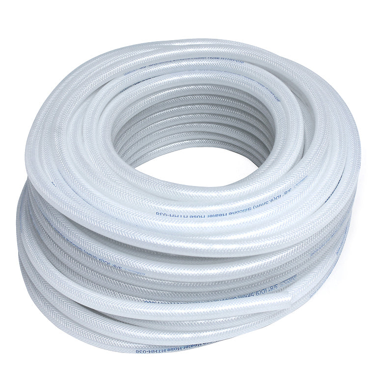 HPS High Temp 1/8" ID (3mm) Reinforced Silicone Braid Clear Hose Tubing