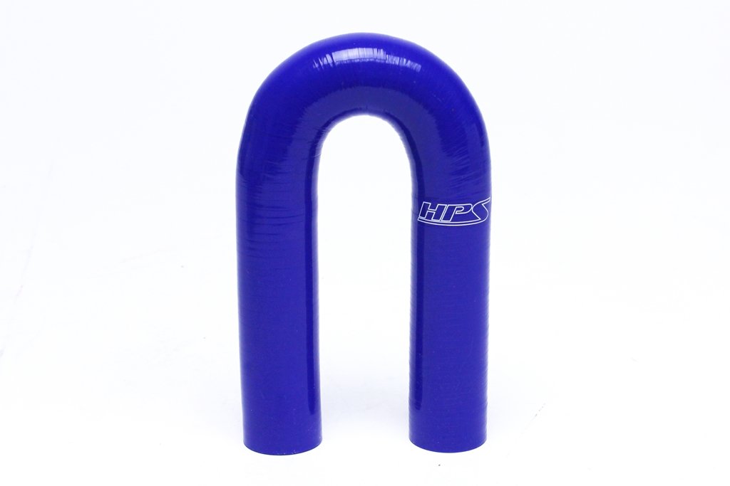 HPS 1-1/2" ID, Silicone 180 Degree U Bend Elbow Coupler Hose, High Temp 4-ply Reinforced, Blue, 38mm ID