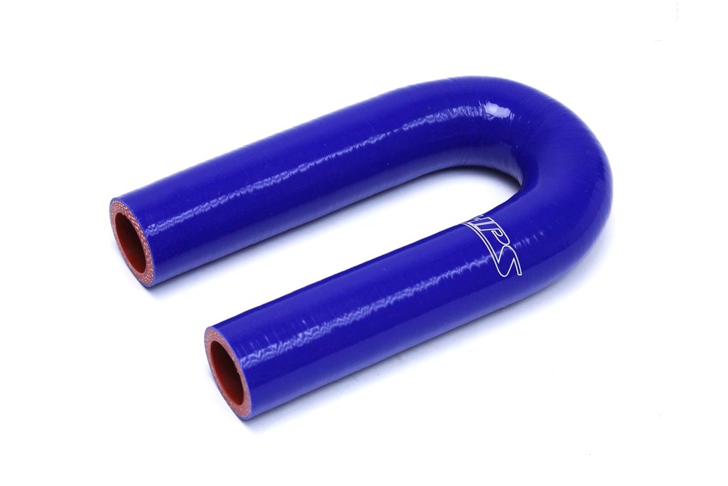 HPS 1-1/2" ID, Silicone 180 Degree U Bend Elbow Coupler Hose, High Temp 4-ply Reinforced, Blue, 38mm ID