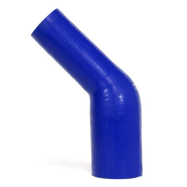 HPS 5/8" - 1-1/2" ID, Silicone 45 Degree Elbow Reducer Coupler Hose, High Temp 4-ply Reinforced, Blue, 16mm - 38mm ID