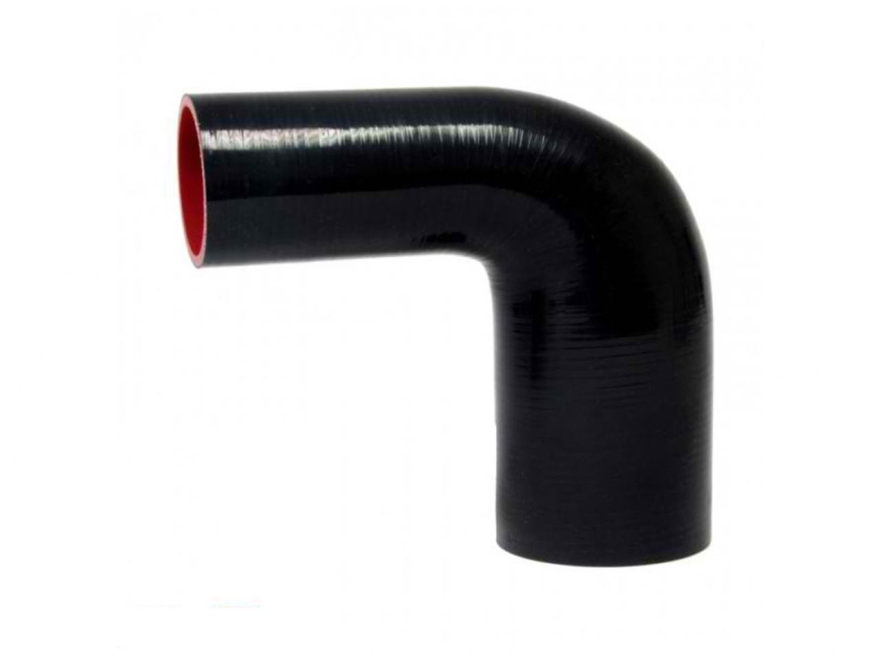 HPS 1-3/4" - 2-1/2" ID, Silicone 90 Degree Elbow Reducer Hose, High Temp 4-ply Reinforced, Black, 45mm - 63mm ID