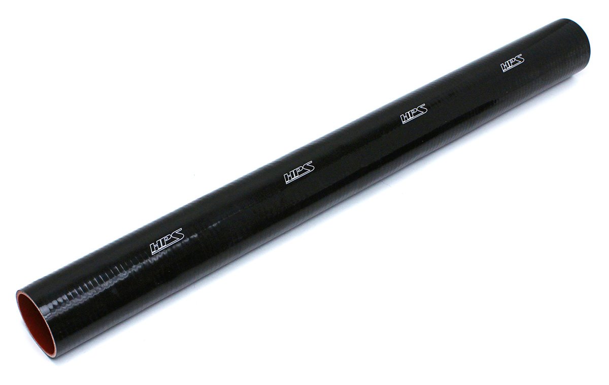 HPS 3/8" ID, 3 Feet Length, Silicone Straight Coupler Coolant Tube Hose, High Temp 4-ply Reinforced, Black, 9.5mm ID