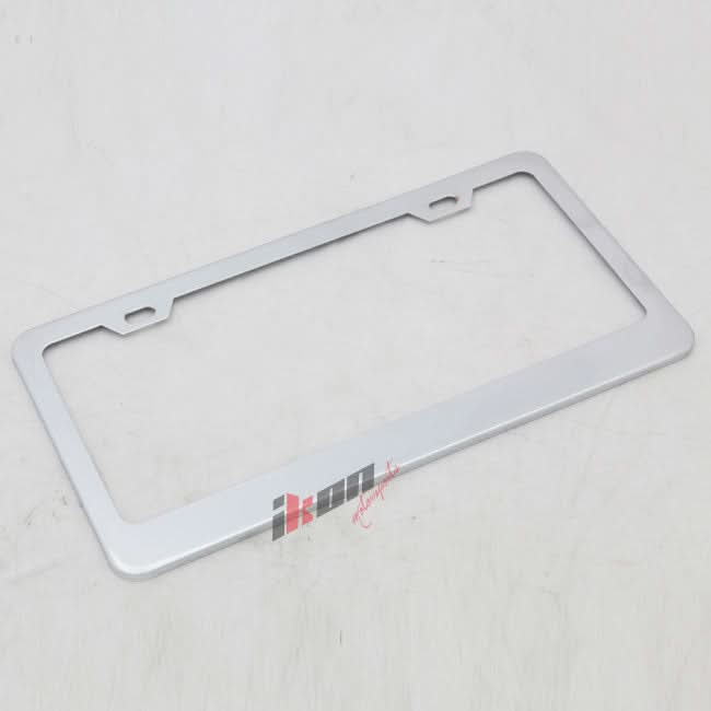 2PC Chrome Steel License Plate Frame + Screw Cap Car Truck Van SUV
