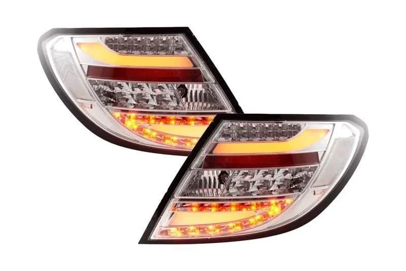 Mercedes Benz C-Class (204) Chrome Clear LED Taillights Set (2007-2011)