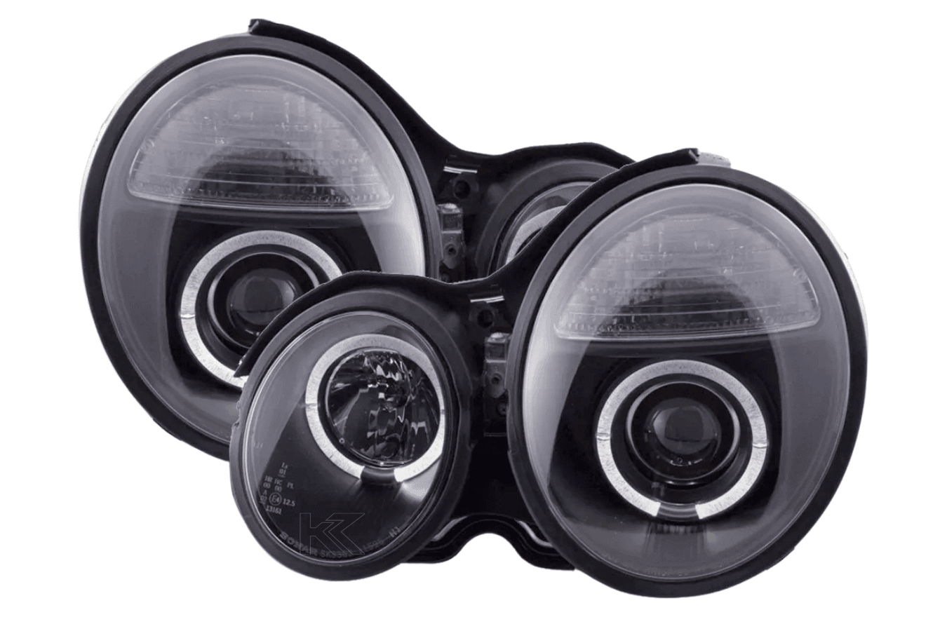 Mercedes Benz E-Class (210) Black Angel Eye Headlights (1999-2001)