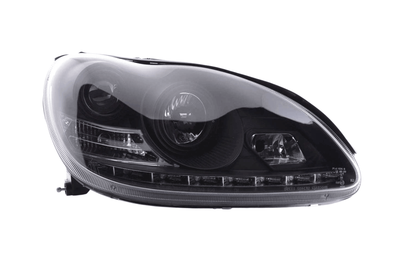 Mercedes Benz S-Class (220) Black LED Headlights with Daytime Running Lights (1998 - 2005)