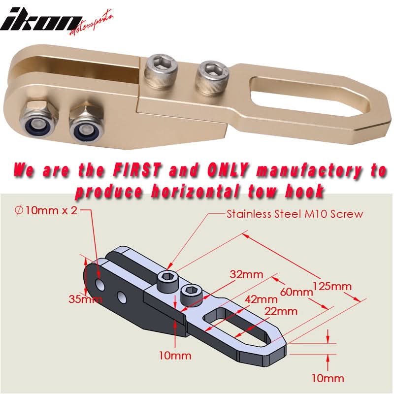 JDM Anodized CNC Billet GOLD Rear Bumper Racing Tow Hook For HONDA