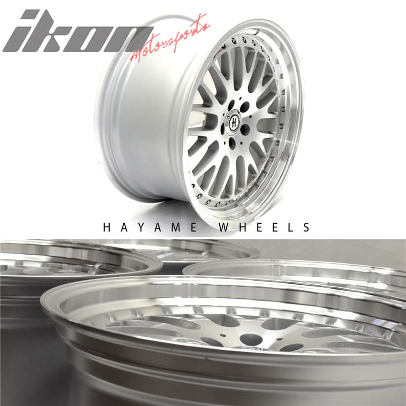 SALE! 18x9.5 Hayame Performance Wheel Silver Face Machine Lip 5x100