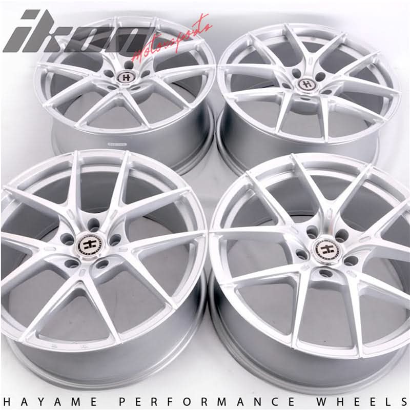 19x9.5 Hayame Wheel Machine Face Silver Lip 5 x 120 Staggered x4