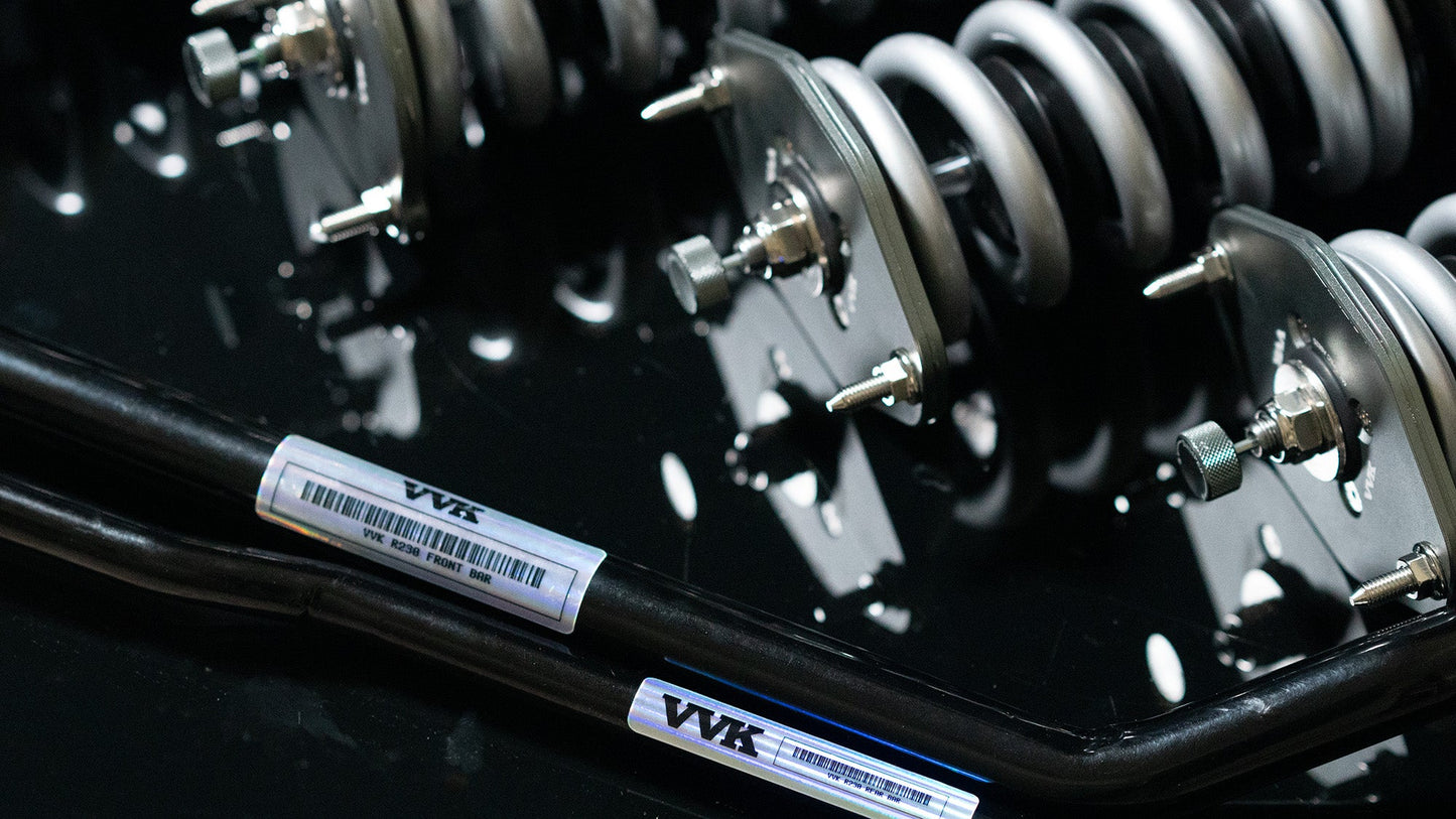 Mercedes R230 32-Way Adjustable coilover conversion kit with optional sway bars and power steering (SL 280, SL 350, SL 500, SL 55, SL 550, SL 63, SL 600, SL 65)