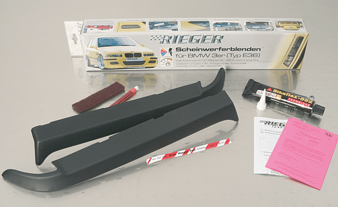 Rieger E36 Headlight Eyebrow- Coupe, Convertible (1990-1999)