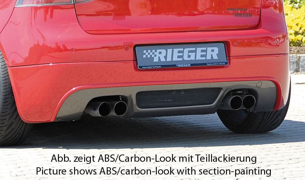 Rieger VW Golf 5 Rear Skirt Extension - Black ABS